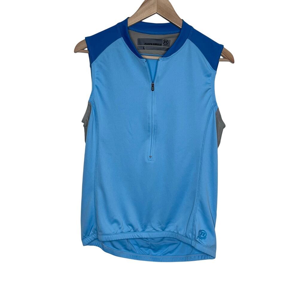 Novara Sleeveless Cycling Jersey Blue Gray 1/2 Zip Women’s Large